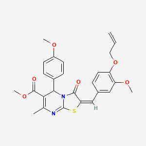 Methyl (2E)-2-[4-(allyloxy)-3-methoxybenzylidene]-5-(4-methoxyphenyl)-7-methyl-3-oxo-2,3-dihydro-5H-[1,3]thiazolo[3,2-A]pyrimidine-6-carboxylate