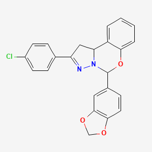 5-(1,3-Benzodioxol-5-yl)-2-(4-chlorophenyl)-1,10b-dihydropyrazolo[1,5-c][1,3]benzoxazine