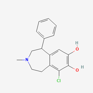 molecular formula C17H18ClNO2 B1197737 3-Methyl-6-chloro-7,8-dihydroxy-1-phenyl-2,3,4,5-tetrahydro-1H-3-benzazepine CAS No. 74115-04-1