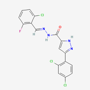 N'-[(E)-(2-chloro-6-fluorophenyl)methylidene]-3-(2,4-dichlorophenyl)-1H-pyrazole-5-carbohydrazide