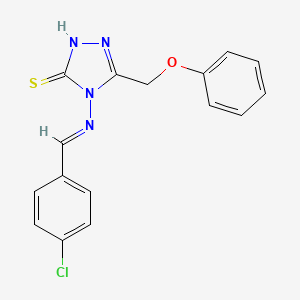 molecular formula C16H13ClN4OS B11977399 4-((4-Chlorobenzylidene)amino)-5-(phenoxymethyl)-4H-1,2,4-triazole-3-thiol 