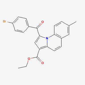 molecular formula C23H18BrNO3 B11977407 Ethyl 1-(4-bromobenzoyl)-7-methylpyrrolo[1,2-a]quinoline-3-carboxylate CAS No. 302913-65-1