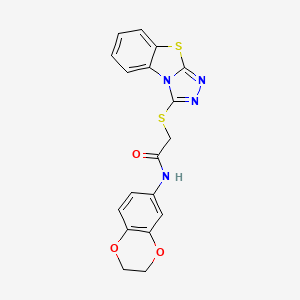 N-(2,3-dihydro-1,4-benzodioxin-6-yl)-2-([1,2,4]triazolo[3,4-b][1,3]benzothiazol-3-ylsulfanyl)acetamide