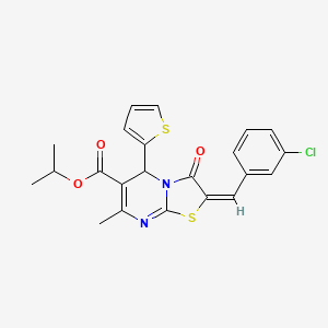 Isopropyl (2E)-2-(3-chlorobenzylidene)-7-methyl-3-oxo-5-(2-thienyl)-2,3-dihydro-5H-[1,3]thiazolo[3,2-A]pyrimidine-6-carboxylate