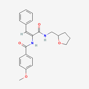 4-Methoxy-N-(3-oxo-1-phenyl-3-(((tetrahydrofuran-2-yl)methyl)amino)prop-1-en-2-yl)benzamide