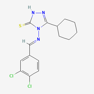 molecular formula C15H16Cl2N4S B11977553 5-Cyclohexyl-4-((3,4-dichlorobenzylidene)amino)-4H-1,2,4-triazole-3-thiol 