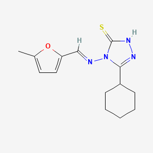 5-cyclohexyl-4-{[(5-methyl-2-furyl)methylene]amino}-4H-1,2,4-triazole-3-thiol