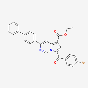 molecular formula C29H21BrN2O3 B11977596 Ethyl 3-([1,1'-biphenyl]-4-yl)-7-(4-bromobenzoyl)pyrrolo[1,2-c]pyrimidine-5-carboxylate CAS No. 302913-05-9