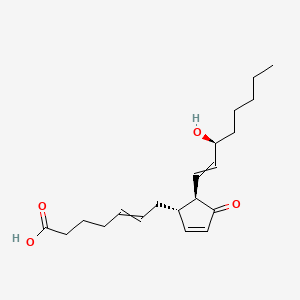 molecular formula C20H30O4 B1197761 7-[(1S,5R)-5-[(3S)-3-hydroxyoct-1-enyl]-4-oxocyclopent-2-en-1-yl]hept-5-enoic acid 