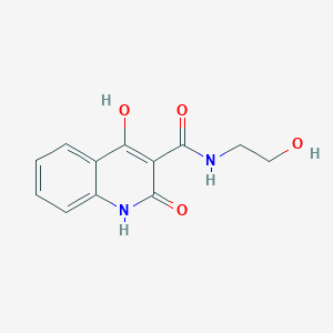 molecular formula C12H12N2O4 B11977610 4-hydroxy-N-(2-hydroxyethyl)-2-oxo-1,2-dihydroquinoline-3-carboxamide 