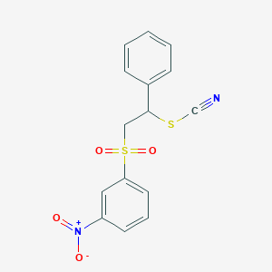 2-((3-Nitrophenyl)sulfonyl)-1-phenylethyl thiocyanate