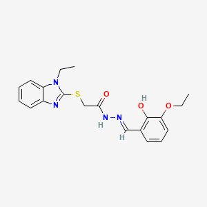 N'-[(E)-(3-ethoxy-2-hydroxyphenyl)methylidene]-2-[(1-ethyl-1H-benzimidazol-2-yl)sulfanyl]acetohydrazide