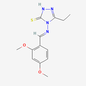 molecular formula C13H16N4O2S B11977658 4-((2,4-Dimethoxybenzylidene)amino)-5-ethyl-4H-1,2,4-triazol-3-YL hydrosulfide 