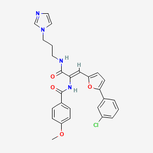 N-[(Z)-2-[5-(3-Chlorophenyl)-2-furyl]-1-({[3-(1H-imidazol-1-YL)propyl]amino}carbonyl)ethenyl]-4-methoxybenzamide