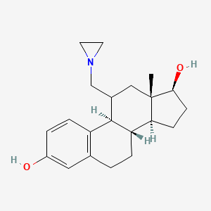 (8S,9R,13S,14S,17S)-11-(aziridin-1-ylmethyl)-13-methyl-6,7,8,9,11,12,14,15,16,17-decahydrocyclopenta[a]phenanthrene-3,17-diol