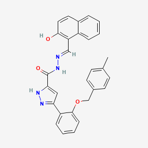 molecular formula C29H24N4O3 B11977720 N'-[(E)-(2-hydroxy-1-naphthyl)methylidene]-3-{2-[(4-methylbenzyl)oxy]phenyl}-1H-pyrazole-5-carbohydrazide CAS No. 303106-30-1