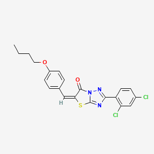 molecular formula C21H17Cl2N3O2S B11977745 (5E)-5-(4-butoxybenzylidene)-2-(2,4-dichlorophenyl)[1,3]thiazolo[3,2-b][1,2,4]triazol-6(5H)-one 