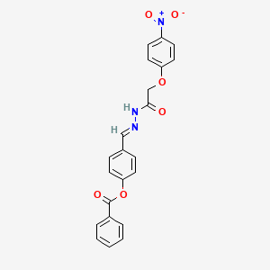 4-(2-((4-Nitrophenoxy)acetyl)carbohydrazonoyl)phenyl benzoate