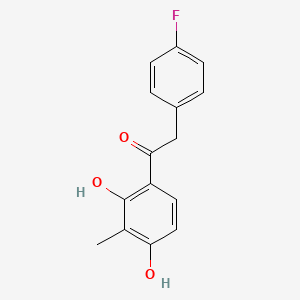 molecular formula C15H13FO3 B11977819 1-(2,4-Dihydroxy-3-methylphenyl)-2-(4-fluorophenyl)ethanone CAS No. 303104-77-0