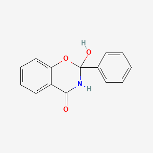 molecular formula C14H11NO3 B1197784 2-hydroxy-2-phenyl-3H-1,3-benzoxazin-4-one 