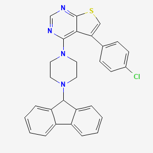 molecular formula C29H23ClN4S B11977864 5-(4-chlorophenyl)-4-[4-(9H-fluoren-9-yl)piperazin-1-yl]thieno[2,3-d]pyrimidine 