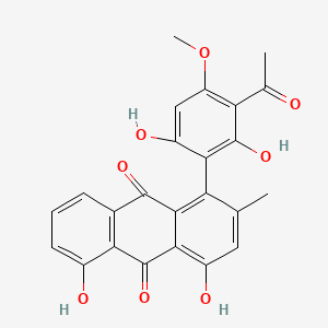 molecular formula C24H18O8 B1197796 Knipholone CAS No. 94450-08-5