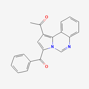 molecular formula C20H14N2O2 B11978125 Ethanone, 1-(3-benzoylpyrrolo[1,2-c]quinazolin-1-yl)- CAS No. 195248-16-9