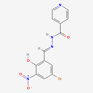 molecular formula C13H9BrN4O4 B11978168 N'-(5-Bromo-2-hydroxy-3-nitrobenzylidene)isonicotinohydrazide 