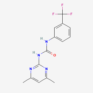 molecular formula C14H13F3N4O B11978172 N-(4,6-Dimethyl-2-pyrimidinyl)-N'-(3-(trifluoromethyl)phenyl)urea CAS No. 302913-54-8