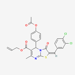 allyl (2E)-5-[4-(acetyloxy)phenyl]-2-(3,4-dichlorobenzylidene)-7-methyl-3-oxo-2,3-dihydro-5H-[1,3]thiazolo[3,2-a]pyrimidine-6-carboxylate