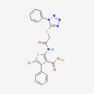 methyl 5-bromo-4-phenyl-2-({[(1-phenyl-1H-tetrazol-5-yl)sulfanyl]acetyl}amino)thiophene-3-carboxylate