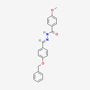 molecular formula C22H20N2O3 B11978198 N'-{(E)-[4-(benzyloxy)phenyl]methylidene}-4-methoxybenzohydrazide CAS No. 302909-73-5