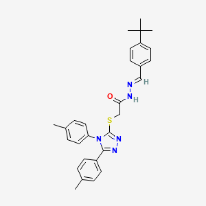 2-{[4,5-bis(4-methylphenyl)-4H-1,2,4-triazol-3-yl]sulfanyl}-N'-[(E)-(4-tert-butylphenyl)methylidene]acetohydrazide