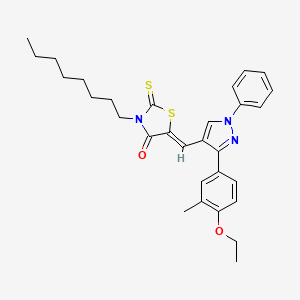 (5Z)-5-{[3-(4-ethoxy-3-methylphenyl)-1-phenyl-1H-pyrazol-4-yl]methylene}-3-octyl-2-thioxo-1,3-thiazolidin-4-one