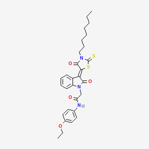 N-(4-ethoxyphenyl)-2-[(3Z)-3-(3-octyl-4-oxo-2-thioxo-1,3-thiazolidin-5-ylidene)-2-oxo-2,3-dihydro-1H-indol-1-yl]acetamide