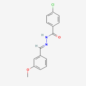 molecular formula C15H13ClN2O2 B11978326 4-chloro-N'-[(E)-(3-methoxyphenyl)methylidene]benzohydrazide 