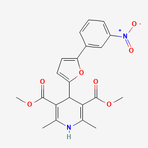 molecular formula C21H20N2O7 B11978364 Dimethyl 2,6-dimethyl-4-[5-(3-nitrophenyl)furan-2-yl]-1,4-dihydropyridine-3,5-dicarboxylate 