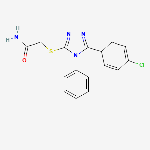 molecular formula C17H15ClN4OS B11978366 2-{[5-(4-chlorophenyl)-4-(4-methylphenyl)-4H-1,2,4-triazol-3-yl]sulfanyl}acetamide 