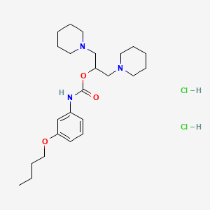 Carbamic acid, (3-butoxyphenyl)-, 2-(1-piperidinyl)-1-(1-piperidinylmethyl)ethyl ester, dihydrochloride