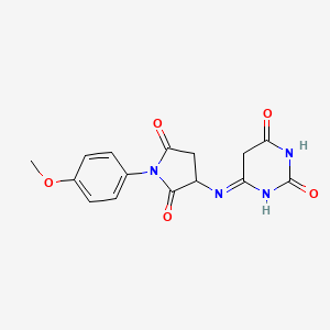 6-((1-(4-Methoxyphenyl)-2,5-dioxopyrrolidin-3-yl)amino)pyrimidine-2,4(3H,5H)-dione