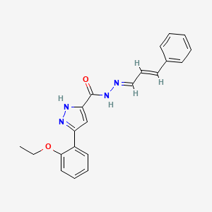 molecular formula C21H20N4O2 B11978396 3-(2-Ethoxyphenyl)-N'-(3-phenyl-2-propenylidene)-1H-pyrazole-5-carbohydrazide 