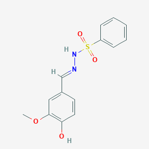 molecular formula C14H14N2O4S B11978402 N'-[(E)-(4-hydroxy-3-methoxyphenyl)methylidene]benzenesulfonohydrazide 