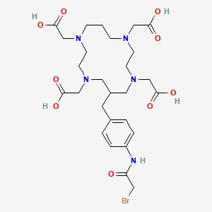 molecular formula C27H40BrN5O9 B1197843 6-(4-Bromoacetamidobenzyl)-1,4,8,11-tetraazacyclotetradecane-N,N',N'',N'''-tetraacetic acid CAS No. 121697-38-9