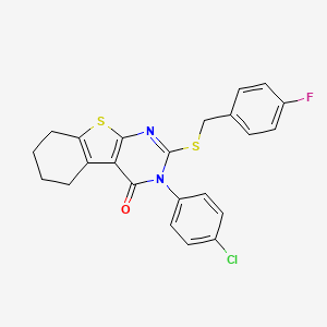 3-(4-chlorophenyl)-2-[(4-fluorobenzyl)sulfanyl]-5,6,7,8-tetrahydro[1]benzothieno[2,3-d]pyrimidin-4(3H)-one