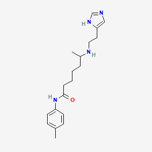 molecular formula C19H28N4O B1197845 6-[2-(1H-imidazol-5-yl)ethylamino]-N-(4-methylphenyl)heptanamide CAS No. 103827-15-2