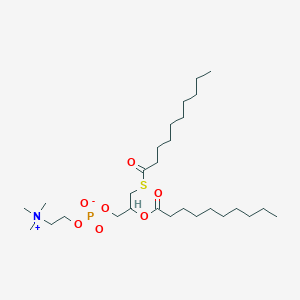 molecular formula C28H56NO7PS B1197847 (2-Decanoyloxy-3-decanoylsulfanylpropyl) 2-(trimethylazaniumyl)ethyl phosphate CAS No. 77912-87-9