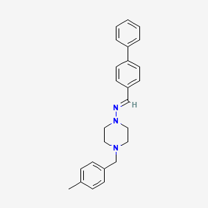 N-[(E)-biphenyl-4-ylmethylidene]-4-(4-methylbenzyl)piperazin-1-amine