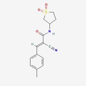 molecular formula C15H16N2O3S B11978520 (2E)-2-cyano-N-(1,1-dioxidotetrahydro-3-thienyl)-3-(4-methylphenyl)-2-propenamide 