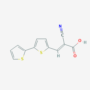 molecular formula C12H7NO2S2 B11978539 (E)-2-cyano-3-(5-thiophen-2-ylthiophen-2-yl)prop-2-enoic acid 