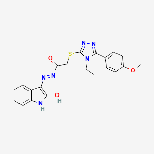 2-((4-Ethyl-5-(4-methoxyphenyl)-4H-1,2,4-triazol-3-yl)thio)-N'-(2-oxoindolin-3-ylidene)acetohydrazide